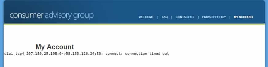 Consumer Advisory Group connection error preview