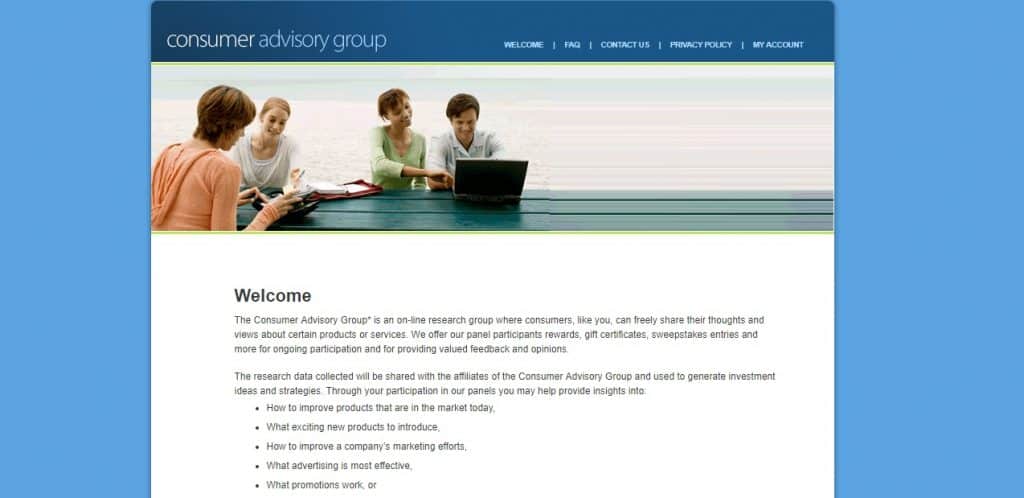 Consumer Advisory Group homepage preview