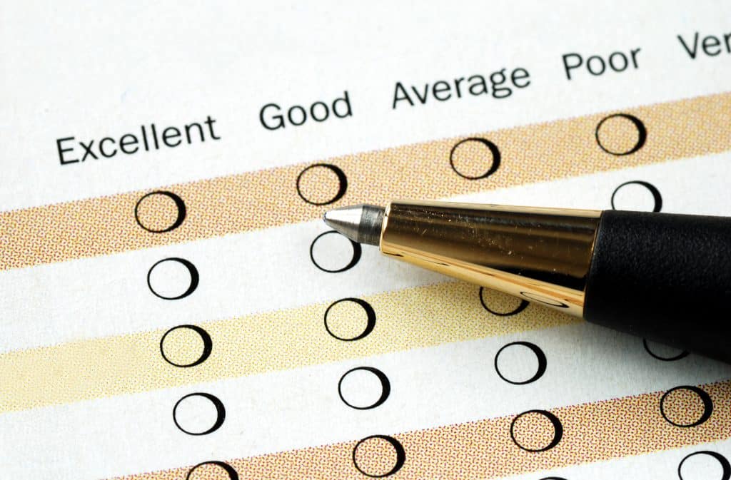 pen lying over a survey worksheet