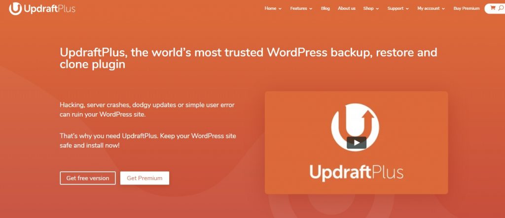 UpdraftPlus wp plugin homepage preview