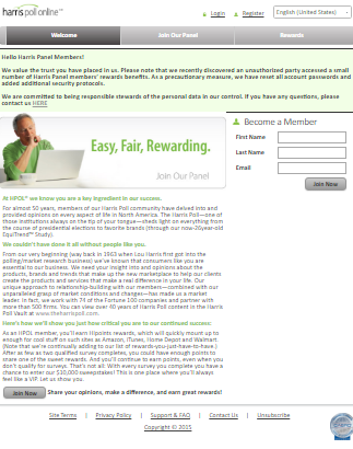 Harris Poll Online Homepage