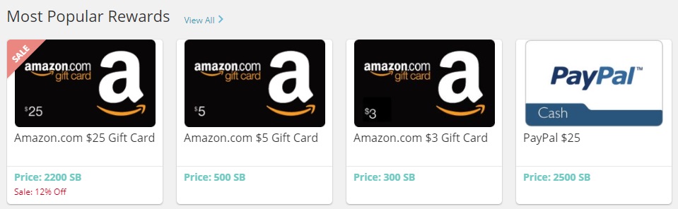 popular amazon gift card rewards