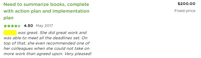 upwork review layout